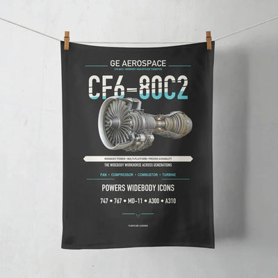 CF6-80C2 design on black towel