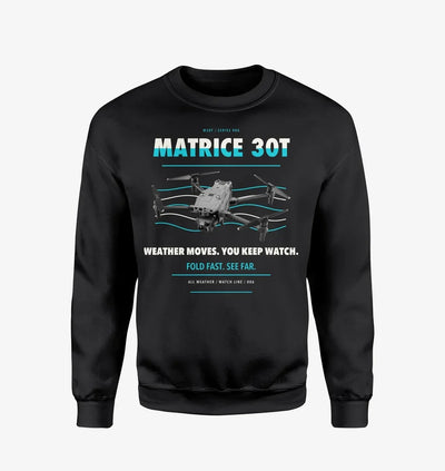 DJI Matrice 30T design on black sweatshirt