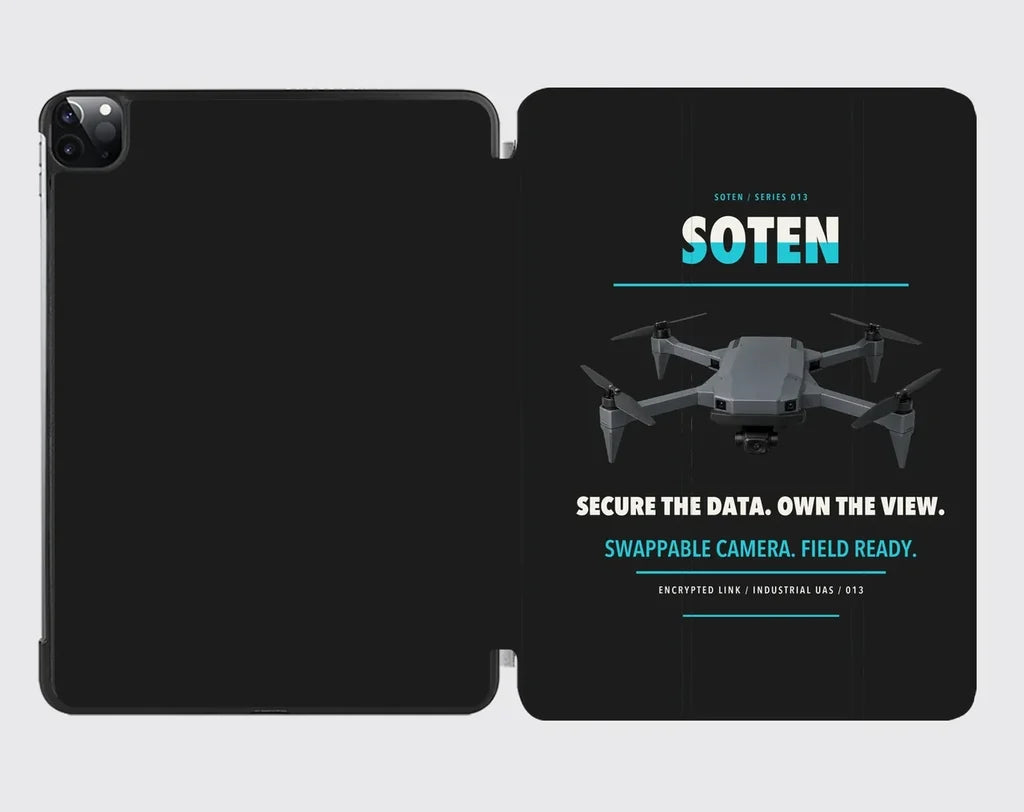 ACSL SOTEN design on black ipad tablet case