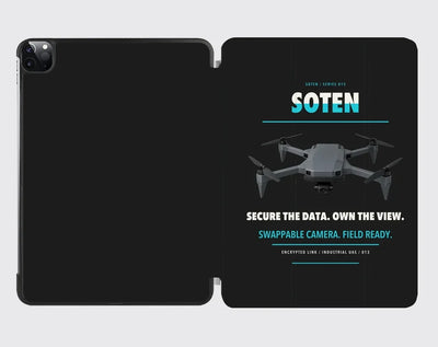 ACSL SOTEN design on black ipad tablet case