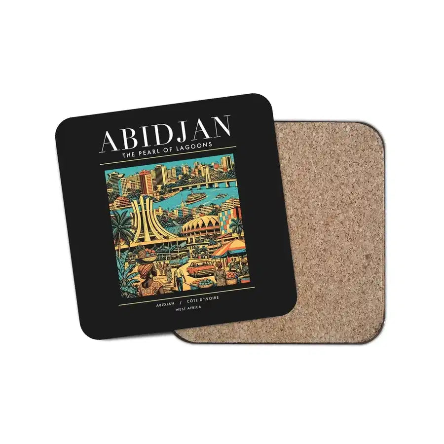 ABIDJAN - Poster - Coaster - Black