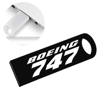 Boeing 747 & Text aviation design on durable waterproof casing waterproof USB device.