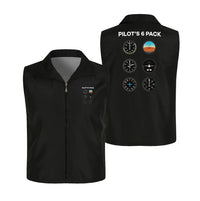Thumbnail for Pilot's 6 Pack Thin Style aviation design printed on lightweight shell with sleeveless design thin vest.
