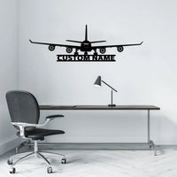 Thumbnail for Airbus A340 Silhouette aviation design on durable metal with painted finish metal wall sign.