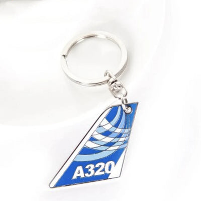 Colourful Airbus A320 aviation themed aviator-crafted key chain, polished metal alloy.