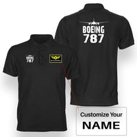 Thumbnail for Boeing 787 & Plane aviation design printed on soft cotton double-side polo.