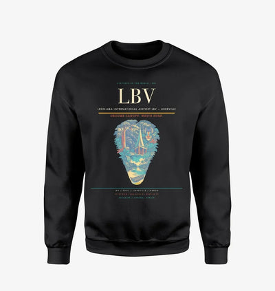 Leon-Mba International Airport (LBV) design on black sweatshirt