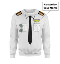 Thumbnail for Customizable Pilot Uniform (Badge 5) aviation design printed on soft cotton blend 3D sweatshirt.