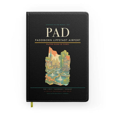 Paderborn Lippstadt Airport (PAD) design on black notebook