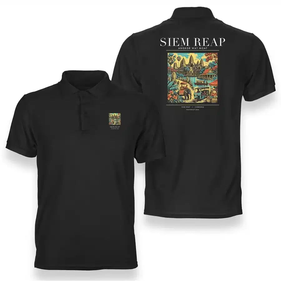 SIEM REAP - Poster - Double-Side Polo - Black