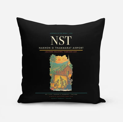 Nakhon Si Thammarat Airport (NST) design on black pillow