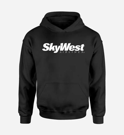 Skywest Airlines logo printed on black hoodie