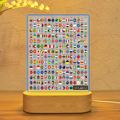 220 World's Flags aviation themed night lamp, premium acrylic with LED.