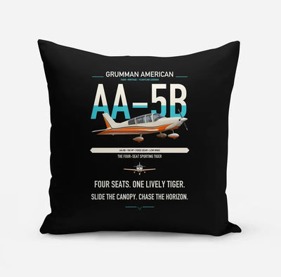 Grumman American AA-5B Tiger design on black pillow