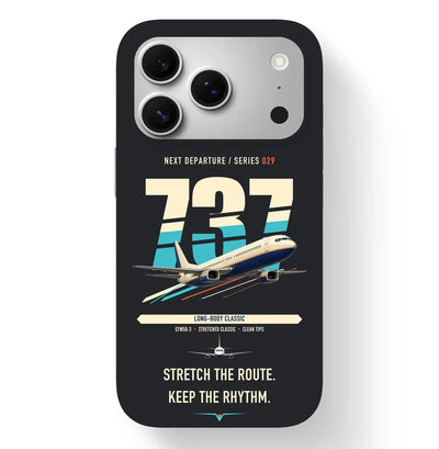 Boeing 737-400 Classic design on black magsafe iphone case