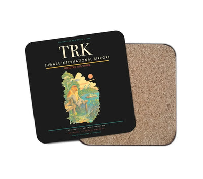 Juwata International Airport (TRK) design on black 1 piece coaster