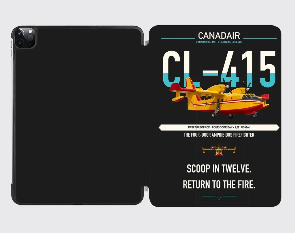 Canadair CL-415 design on black ipad tablet case