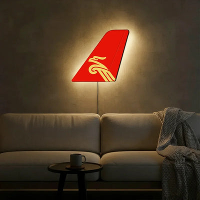 Shenzhen Airlines aviation design on durable metal with LED aircraft tail wall art.