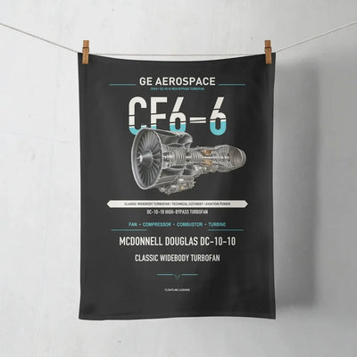 CF6-6 design on black towel