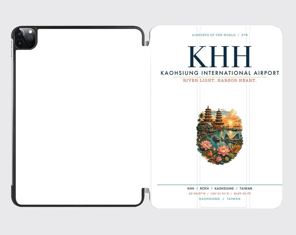 Kaohsiung International Airport (KHH) design on white ipad tablet case
