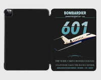 Thumbnail for Bombardier Challenger 601 design on black ipad tablet case