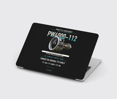 PW4000-112 design on black MacBook case