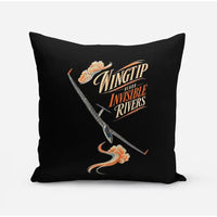 Thumbnail for Wingtip Reads Invisible Rivers design on black pillow