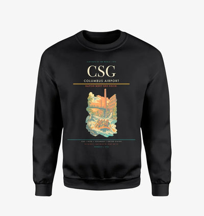 Columbus Airport (CSG) design on black sweatshirt
