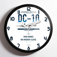 Thumbnail for McDonnell Douglas DC-10 design on white framed wall clock