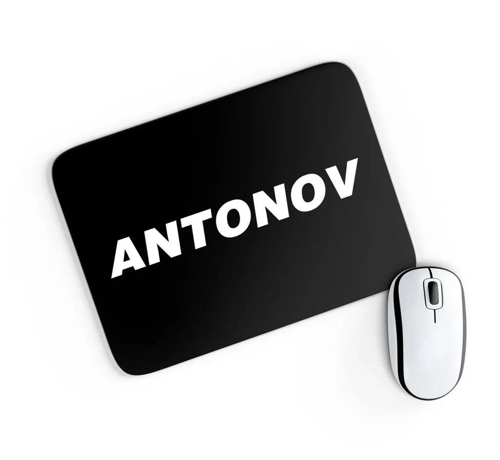 Antonov & Text aviation design on neoprene with anti-slip base mouse pad.