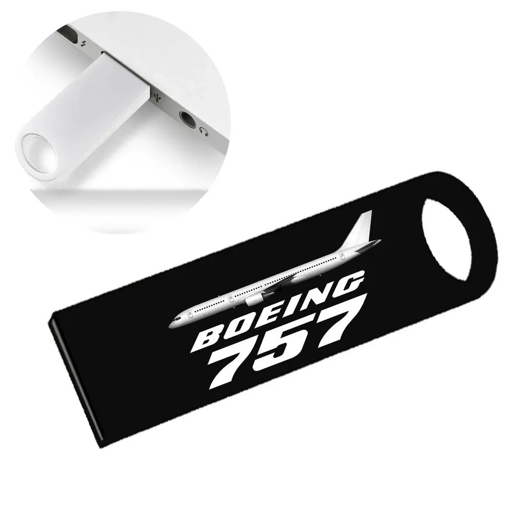 The Boeing 757 aviation design on durable waterproof casing waterproof USB device.
