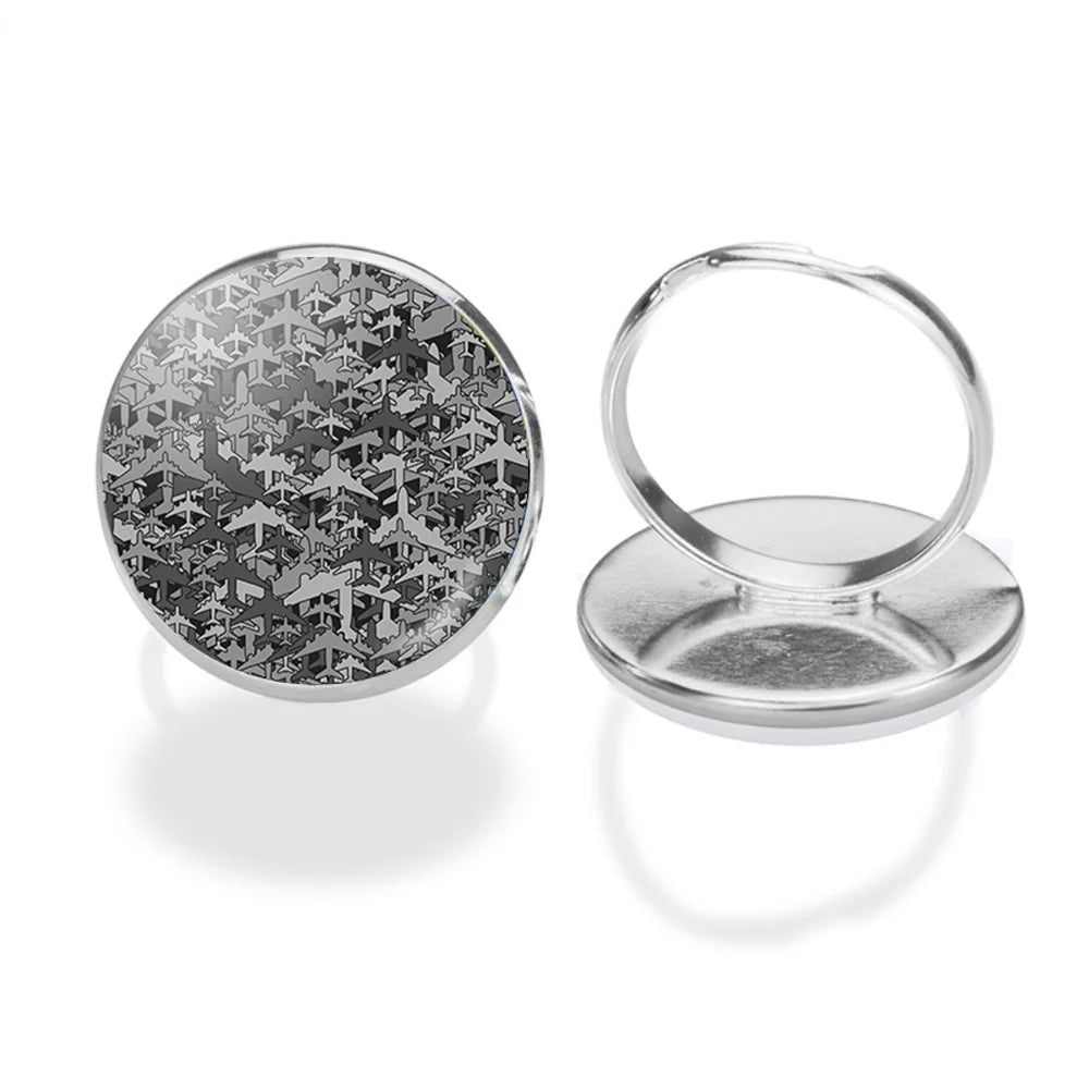 Dark Coloured Airplanes aviation ring in stainless steel.