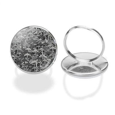 Dark Coloured Airplanes aviation ring in stainless steel.