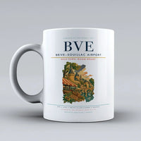 Thumbnail for Brive–Souillac Airport (BVE) airport code design on white ceramic mug