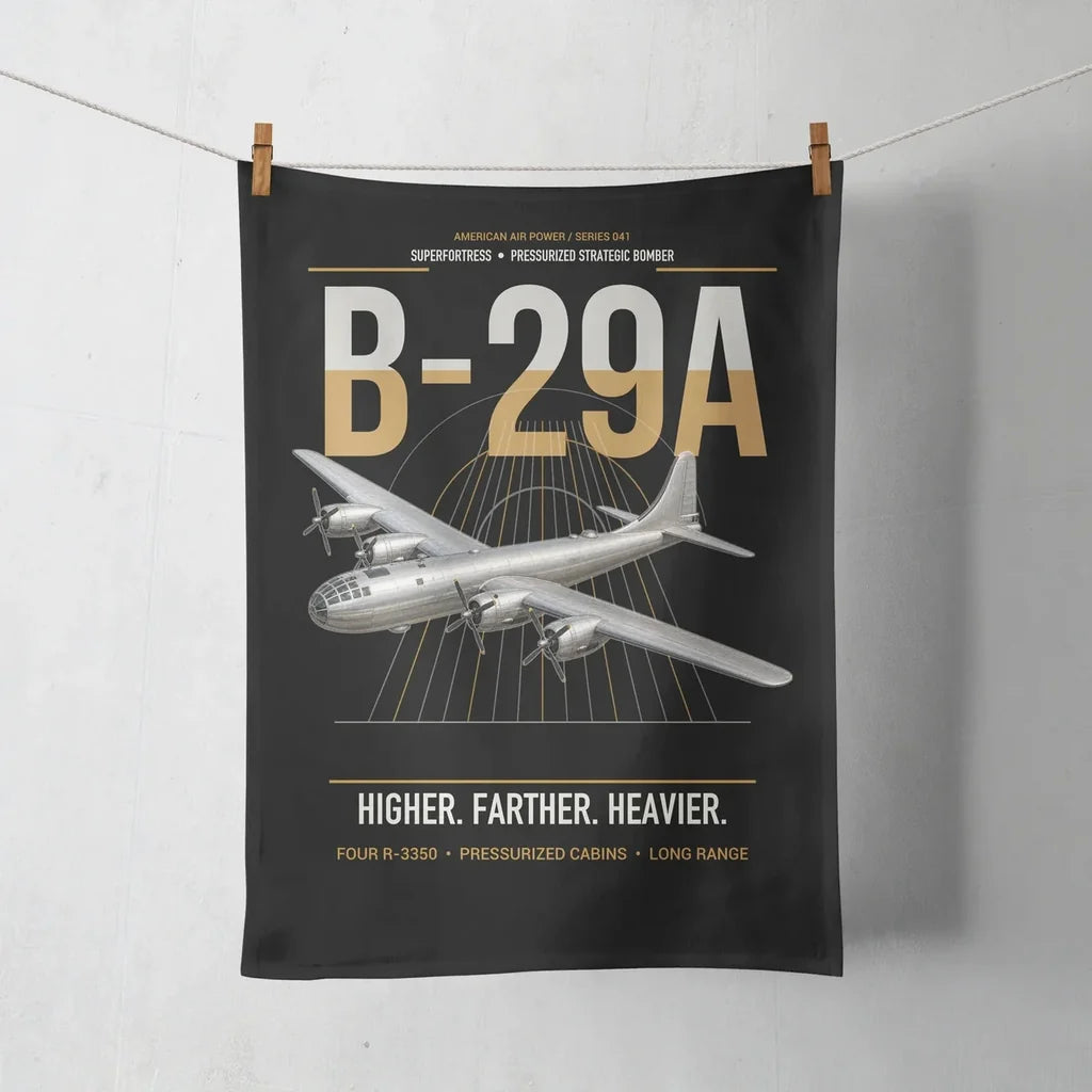 B-29A Superfortress design on black towel