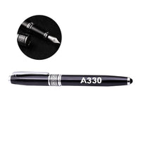 Thumbnail for Airbus A330 Flat Text rollerball pen - black