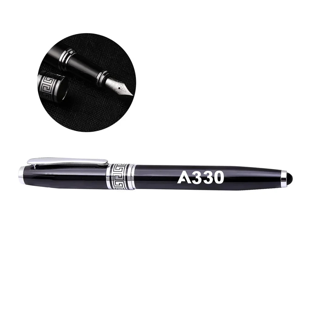 Airbus A330 Flat Text rollerball pen - black