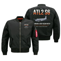 Thumbnail for Atlantique 2 Standard 6 design on black bomber jacket, double-side print