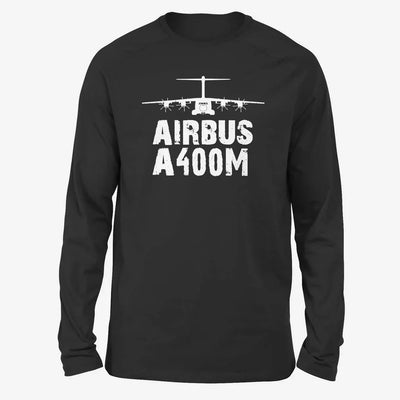 Airbus A400M & Plane Long-Sleeve aviation design printed on soft cotton long-sleeve T-shirt.