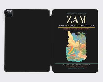 Zamboanga International Airport (ZAM) design on black ipad tablet case