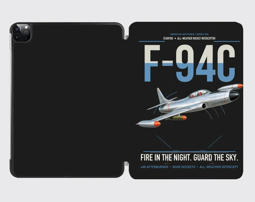 F-94C Starfire design on black ipad tablet case