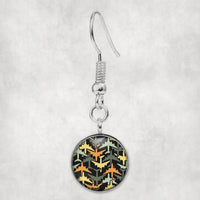 Thumbnail for Volume 2 Super Colourful Airplanes aviation-themed earrings, polished hypoallergenic alloy.
