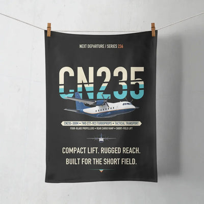 Airbus CN235-300M design on black towel
