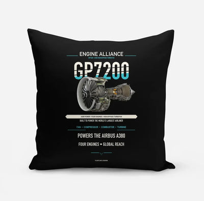 GP7200 design on black pillow
