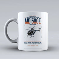 Thumbnail for MD Helicopters MD 500E design on white ceramic mug, double-side print