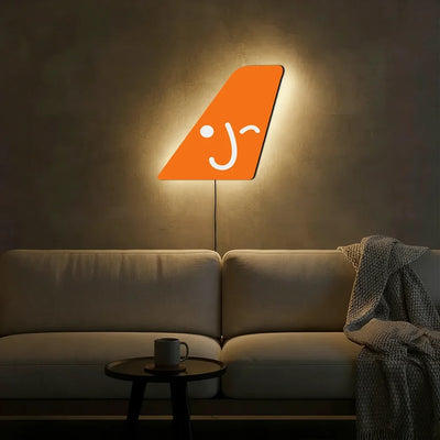 Jeju Air aviation design on durable metal with LED aircraft tail wall art.