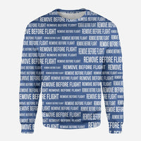 Thumbnail for Remove Before Flight 3Blue aviation design printed on soft cotton blend 3D sweatshirt.