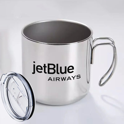 jetBlue Airways Airlines aviation design on portable mug, vacuum-insulated double-wall.