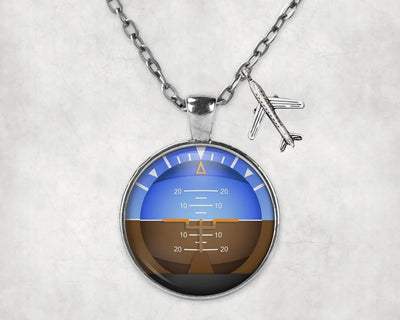 Gyro Horizon 2 aviation-themed necklace, polished stainless steel.