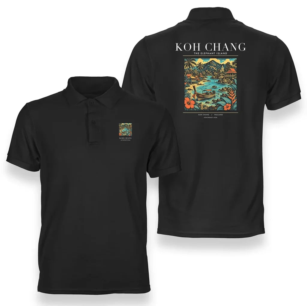 KOH CHANG - Poster - Double-Side Polo - Black